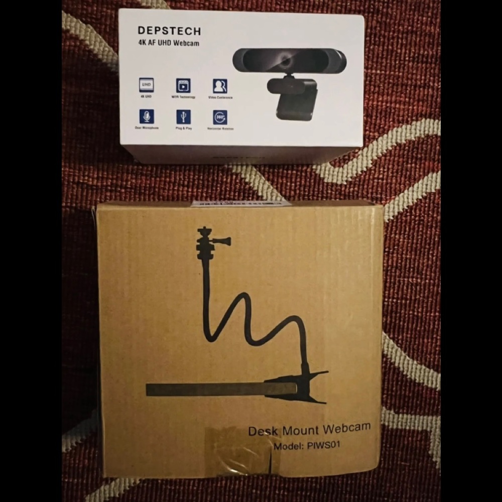 Webcam with Microphone, DEPSTECH 4K With Desk Mount Webcam